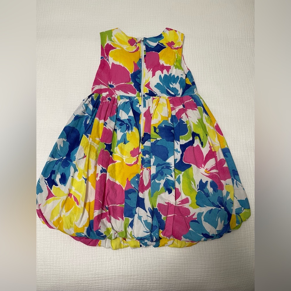 The Children's Place Bright Floral Bubble Dress - Pink, Yellow, Blue, Green - Picture 3 of 4
